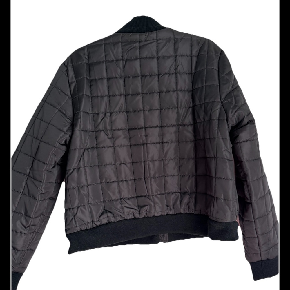 NICOLE MILLER Black Quilted Lightweight Puffer Bomber Jacket SZ 1X - Picture 3 of 7